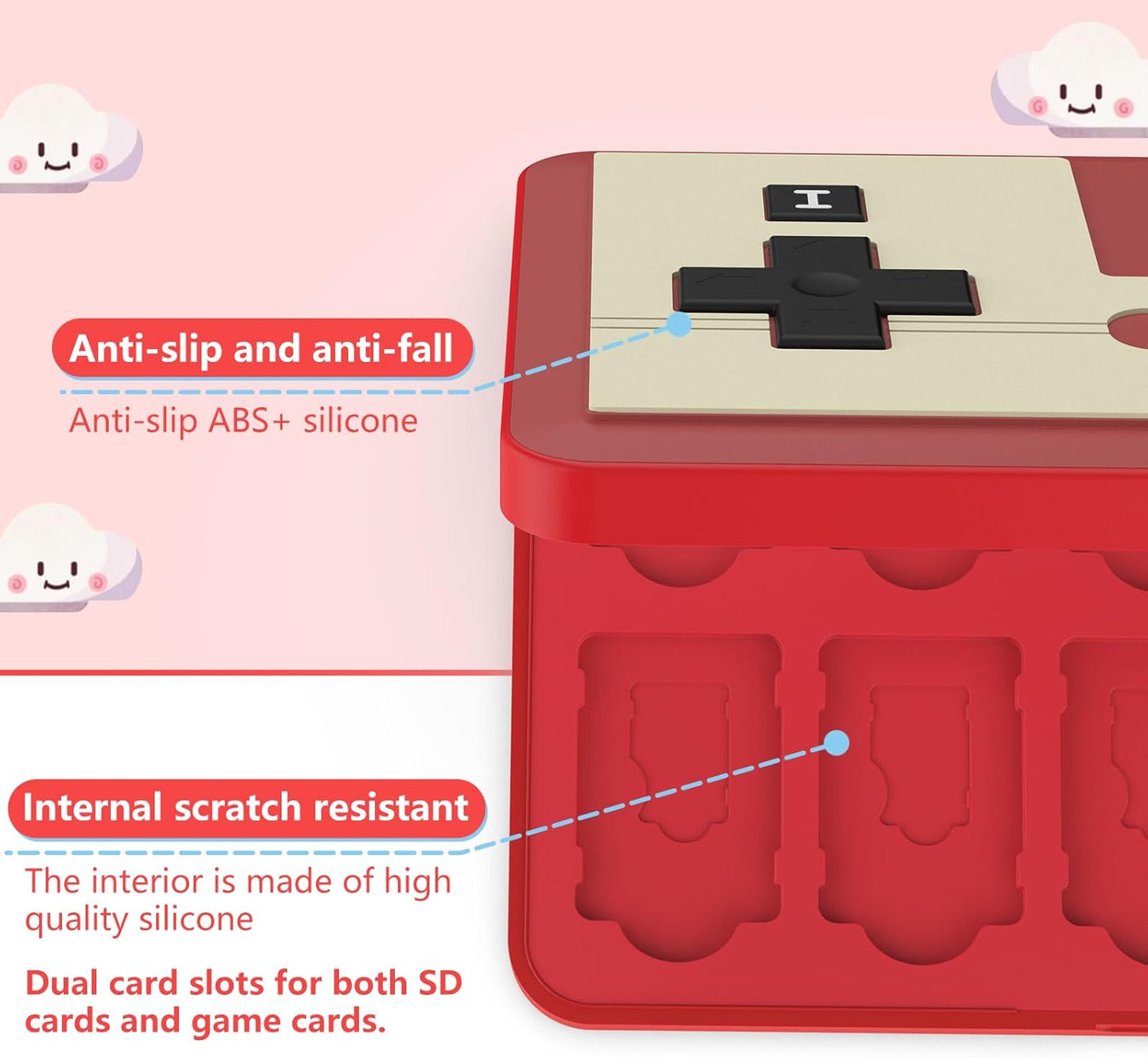 GeeRic 24 Slot Game Card Storage Case Compatible with Switch, Portable Game Card Storage Cartridge with Switch, Games Cartridges & Slot