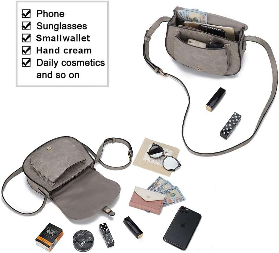 Crossbody Bags for Women Small Over the Shoulder Saddle Purses and Boho Cross body Handbags,Vegan Leather