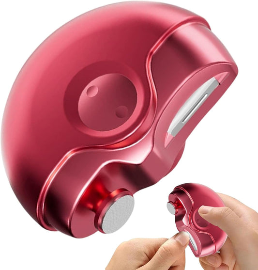 Huvqianu Professional Electric Nail Clippers, Cordless, Rechargeable, Safe for Seniors & Kids, Modern Style, Red, ABS Material