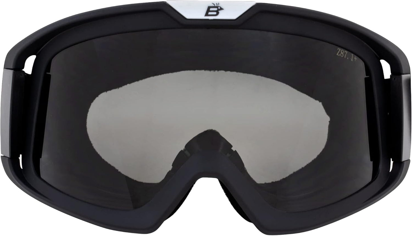 Birdz Eyewear Pelican Fitover Padded ATV Motorcycle Riding Over The Glasses (OTG) Goggles Black