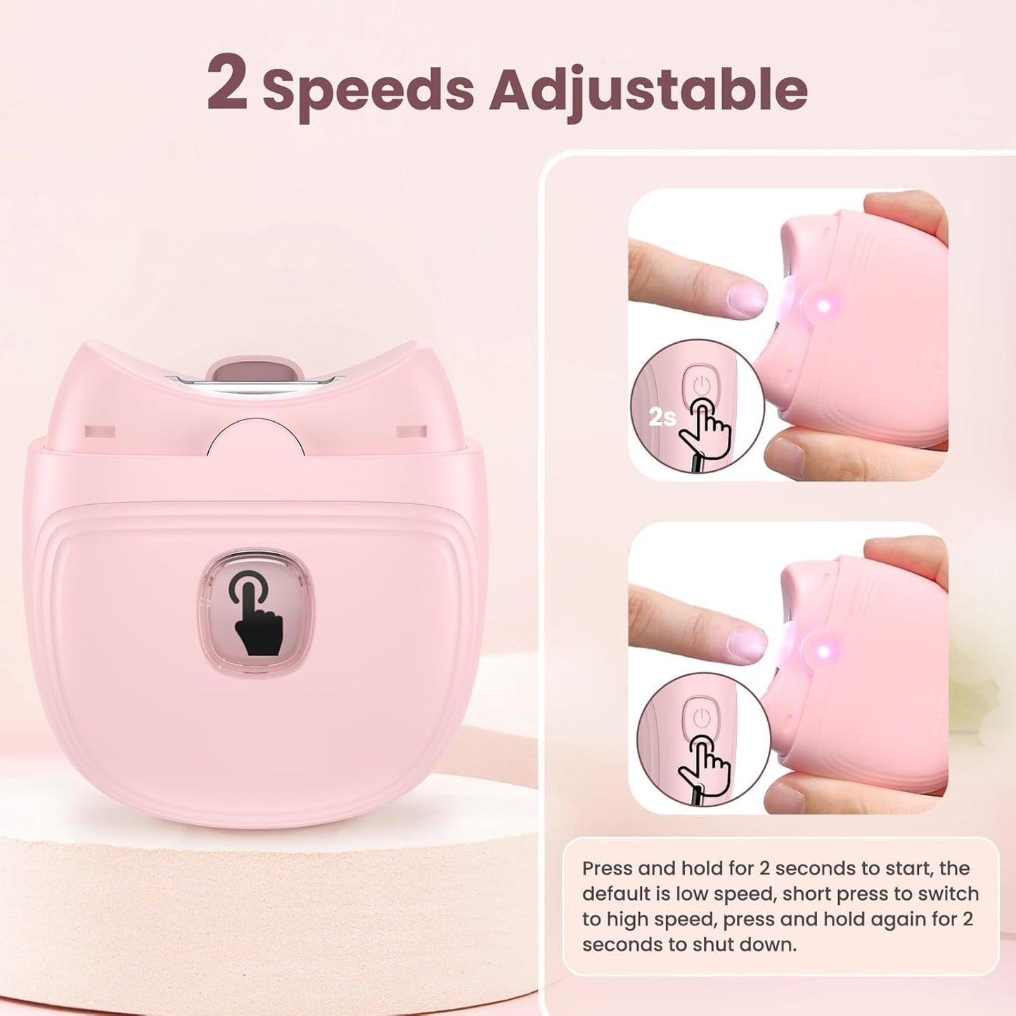 Electric Nail Clipper, 3 Speeds-USB Rechargeable Automatic Nail Clipper with LCD Digital Display, Safety Fingernail Clippers, Gift for Kids-Seniors and Adult