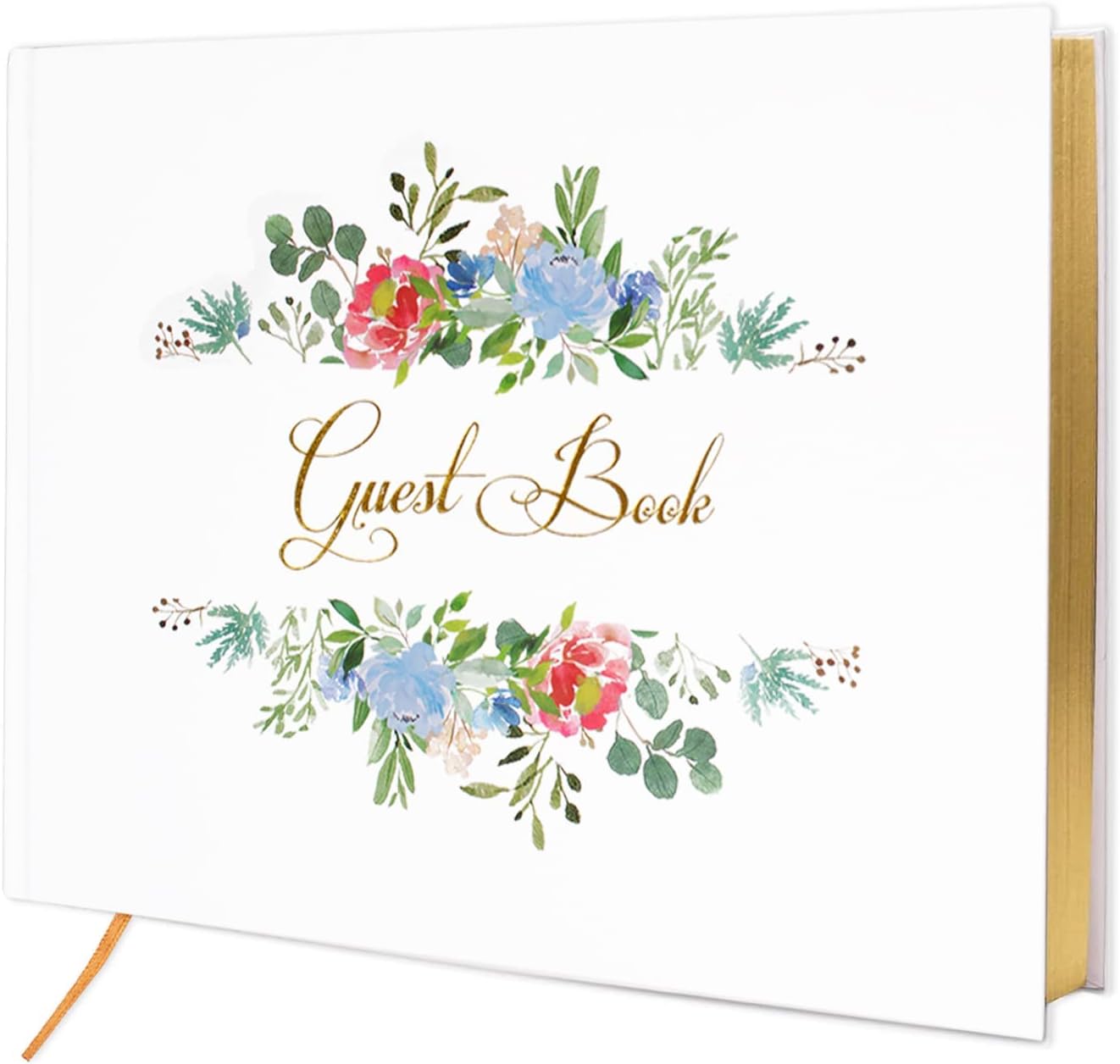 Wedding Guest Book, Sign-in Book for Wedding Reception Baby Shower Registry, Polaroid Guestbook with Gold Foil Gilded Edges - PuriLite