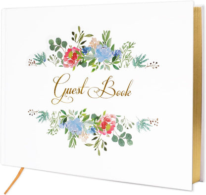 Wedding Guest Book, Sign-in Book for Wedding Reception Baby Shower Registry, Polaroid Guestbook with Gold Foil Gilded Edges - PuriLite