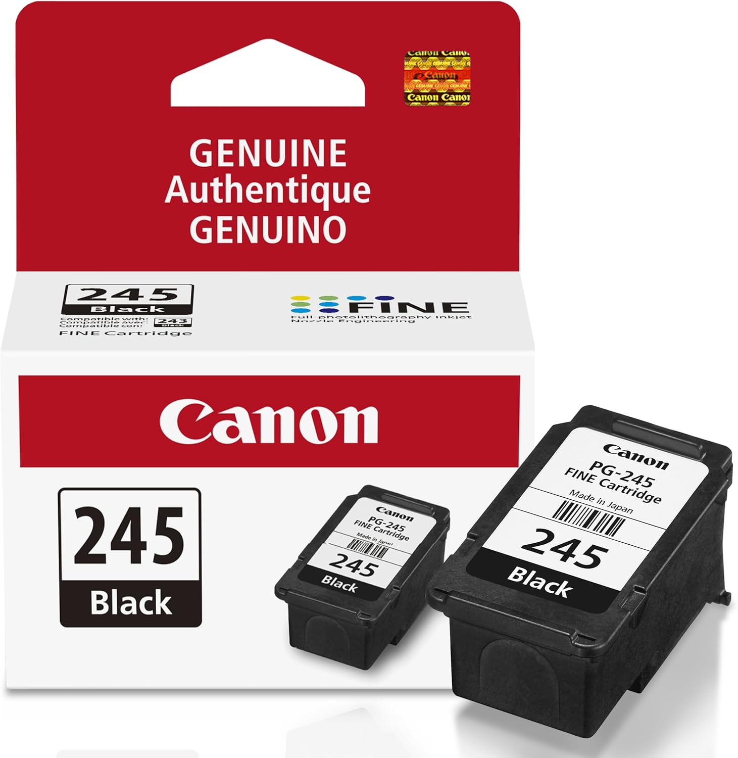 Canon PG-245 Black Ink Cartridge – Compatible for PIXMA iP2820, MG2420, MG2920, MX492, TS3120 Printers – Smudge Resistant Ink - PuriLite