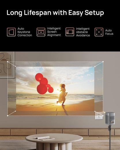 XGIMI MoGo 2 Projector, Mini Projector with WiFi and Bluetooth, 400 ISO Lumens Movie Projector, Android TV 11.0, 2X8W Speakers, Auto Focus, Object Avoidance, and Screen Adaption