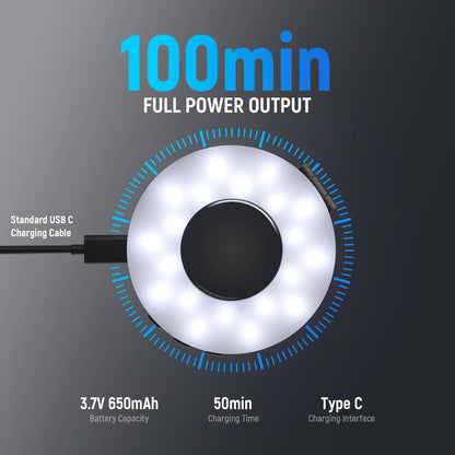 NEEWER BASICS Magnetic Selfie Light Compatible with MagSafe iPhone,CRI95 700lx/0.3m Folding LED Phone Fill Ring Lighting with Mirror for Zoom Makeup Photography Recording Video Conference, Black NL48B