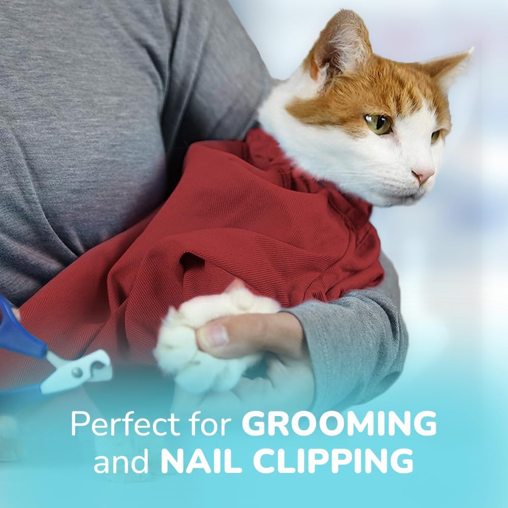 Cat-in-the-Bag Cozy Comfort Carrier - Small Caramel Pet Carrier for Cat and Cat Restraint for Medication Administration, Nail Clipping, Travel, Vet Visits, and Dental Care