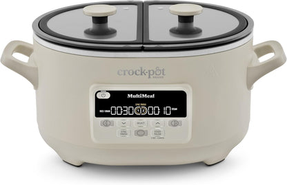 Crock-Pot MultiMeal Multicooker and Programmable Slow Cooker, With Extra 8-Qt. Cooking Pot, Oat Milk