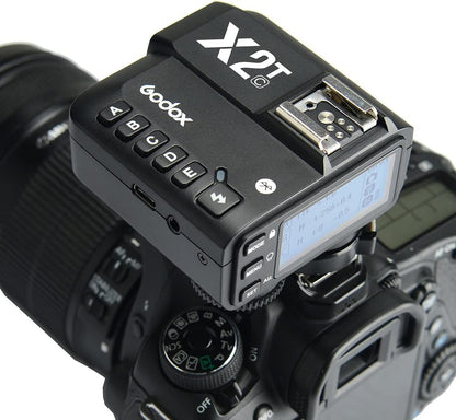 Godox X2T-C TTL Wireless Flash Trigger for Canon, 1/8000s HSS Bluetooth Connection Supports iOS/Android App Controller, TCM Function, 5 Separate Group Buttons, New Hotshoe Locking, New AF Assist Light