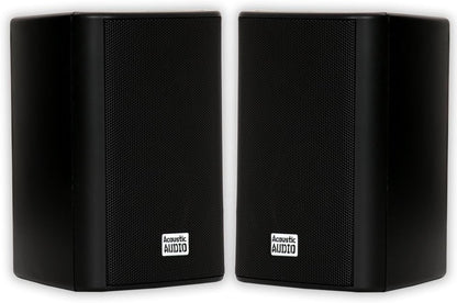 Acoustic Audio AA351B Indoor/Outdoor Speakers, Black, Set of 2