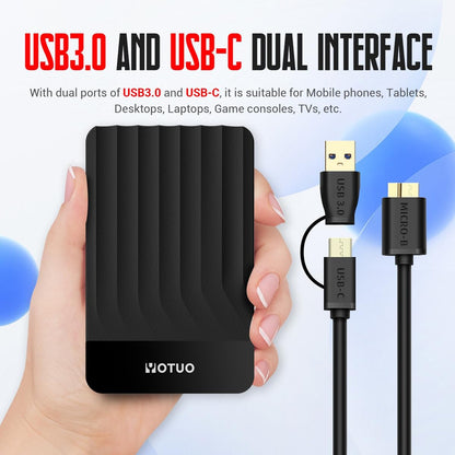 YOTUO 320GB External Hard Drive, Portable Storage Expansion HDD, USB 3.0 & USB-C for PC, Mac, Desktop, Laptop, Smartphone, PS4, Xbox One, Xbox 360, Office & Game, Black