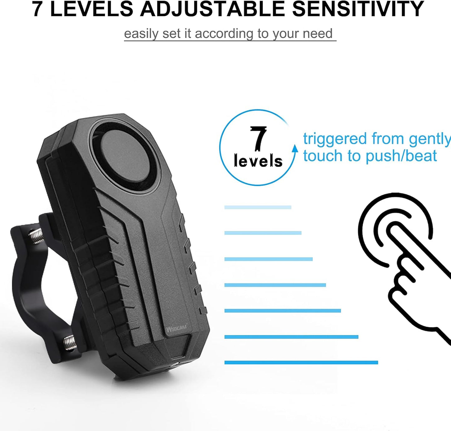 WSDCAM Bike Alarm Horn with Remote Loud 113dB, Waterproof Wireless Antitheft Vibration Bicycle Alarm with Bike Horn for Adults Mountain Bike Road Bicycle Scooter