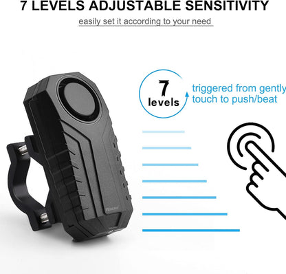 WSDCAM Bike Alarm Horn with Remote Loud 113dB, Waterproof Wireless Antitheft Vibration Bicycle Alarm with Bike Horn for Adults Mountain Bike Road Bicycle Scooter