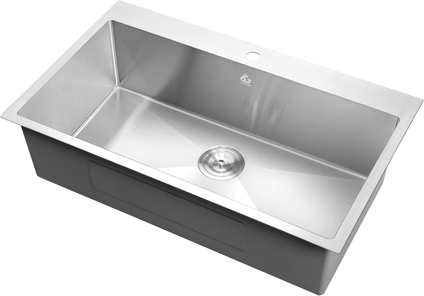 Yutong 16" x 20" Top-Mount/Drop in SS304 Stainless Steel Kitchen Black Sink Single Bowl Without Grid