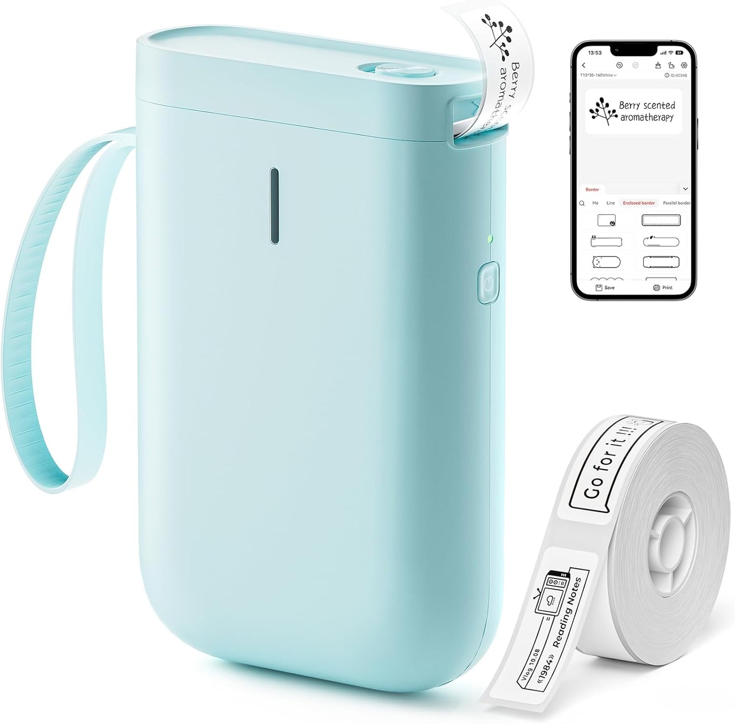 NIIMBOT D110 Mini Label Maker Machine with Tape(Pre-Cut Size 12x40mm), Portable Bluetooth Sticker Printer, Inkless Automatic Feeding One-Touch Custom Printing, Compatible with Phone Only