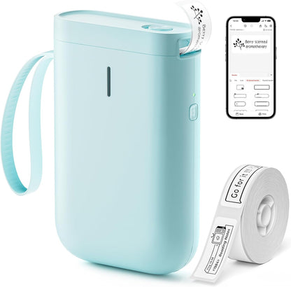 NIIMBOT D110 Mini Label Maker Machine with Tape(Pre-Cut Size 12x40mm), Portable Bluetooth Sticker Printer, Inkless Automatic Feeding One-Touch Custom Printing, Compatible with Phone Only