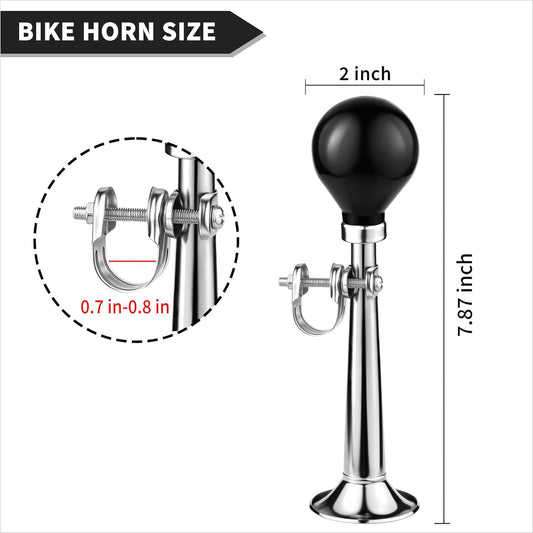 Bike Horn for Adults Classic Horn Metal Squeeze Clown Horn, Fits All Bicycle Handle Bar, Loud Sounds - PuriLite