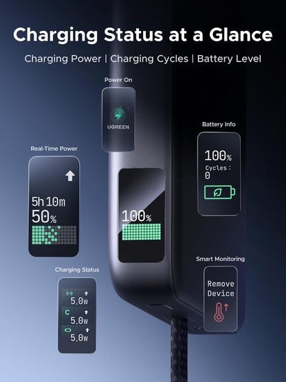 UGREEN Magflow Pro Qi2 25W 10000mAh Magnetic Power Bank, Liquid-Cooled