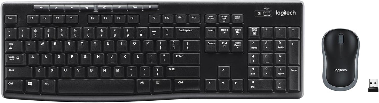 Logitech MK270 Wireless Keyboard and Mouse Combo for Windows, 2.4 GHz Wireless, Compact Mouse, 8 Multimedia and Shortcut Keys, 2-Year Battery Life, for PC, Laptop - Rose