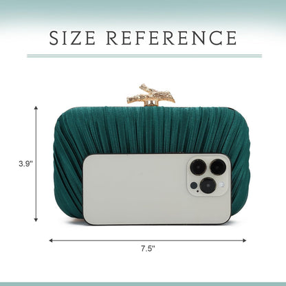 Clutch Purses for Women Evening Bag Pleated Clutch Bag with Chain Party Purses Handbag for Cocktail/Prom/Party/Wedding/Formal