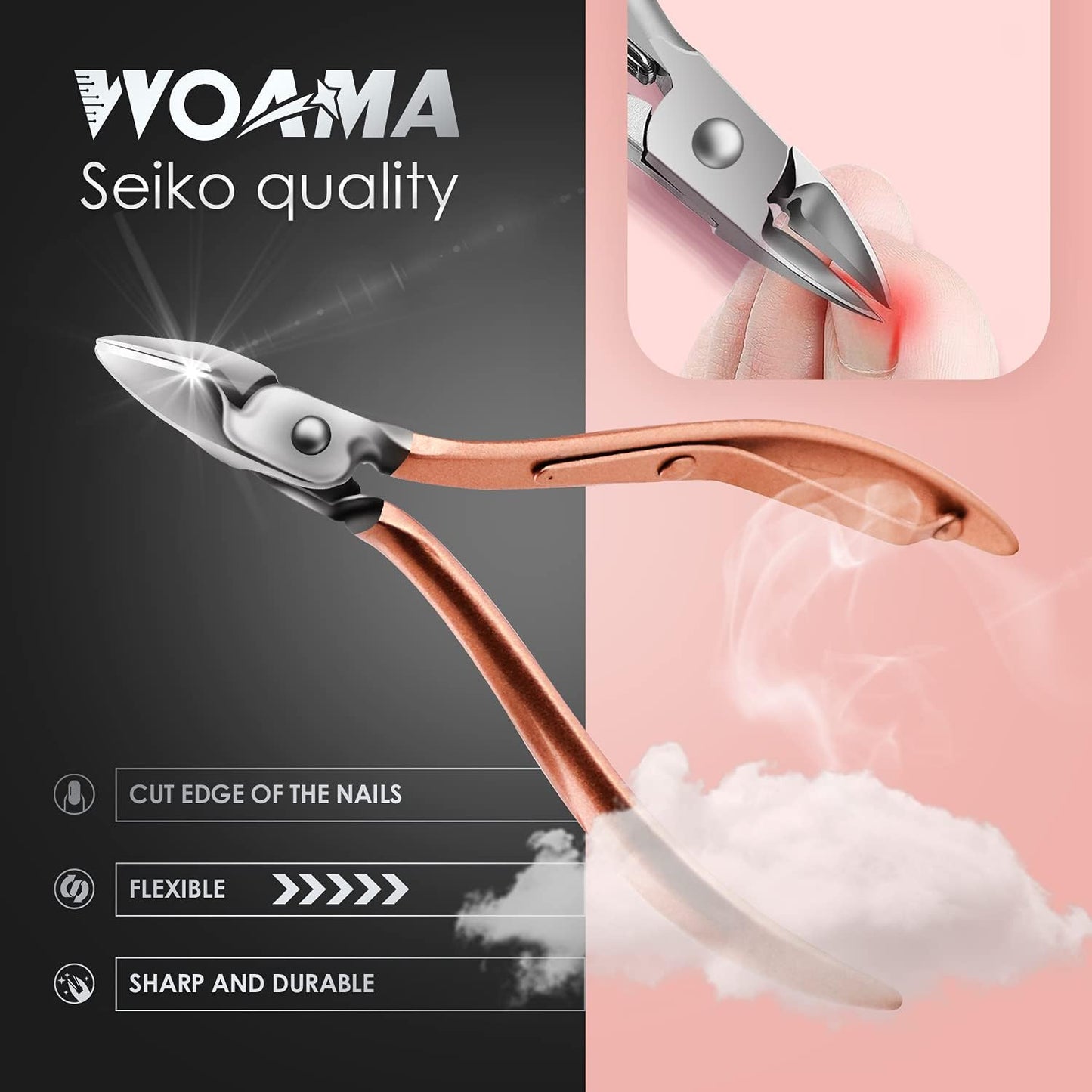 WOAMA Manicure Set 30 in 1 Nail Clipper Set Nail Kit for Women Men Stainless Steel Manicure Kit Professional with Travel Case