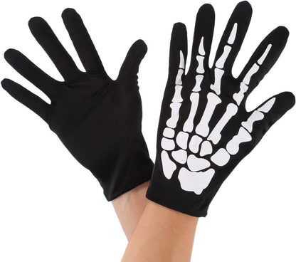iPobie Skull Face Cover White Skeleton Gloves for Motorcycle Bicycle Half Face Skeleton Cover Halloween Outdoor Sport Headwear