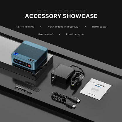 BOSGAME Mini PC P2 Pro, Intel i9-12900H (14C/20T,up to 5GHz) 32GB DDR5 RAM 1TB PCIe Gen 4 NVMe SSD Mini PC, 1x Thunderbolt 4 Port, 2X 2.5G LAN Ports,4K Triple Display, WiFi 6E, Bluetooth 5.2