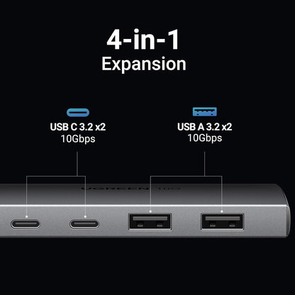 UGREEN USB C Hub 10Gbps, 4 Ports USB C 3.2 Gen 2 Hub USB C Splitter with 4 USB C 3.2 Ports, Type C 3.2 hub Expander, Compatible with MacBook, Chromebook, iOS, Android