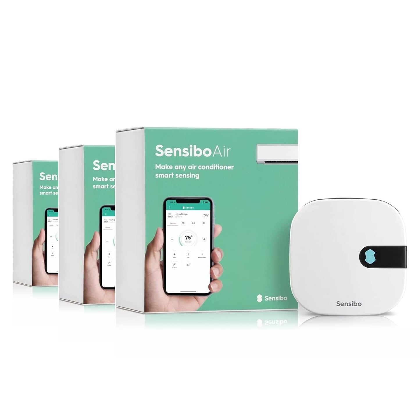 Sensibo Air PRO - Air Conditioner Smart Controller & Air Quality Sensor. Smart Thermostat for Mini Split, Window, Portable AC. Temp & Humidity Sensors. Google, Alexa, Siri & Apple HomeKit Compatible