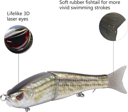 Bassdash SwimShad Glide Baits Jointed Swimbait Bass Pike Salmon Trout Muskie Fishing Lure