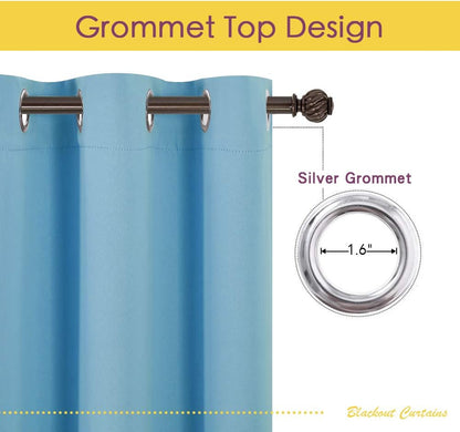 NICETOWN Blackout Curtains 2 Panels for Bedroom- Thermal Insulated Grommet Blackout Curtains 63 Inches Long for Living Room/Kitchen Rideaux occultants (2 Panels, W42 x L63 -Inch,Grey)