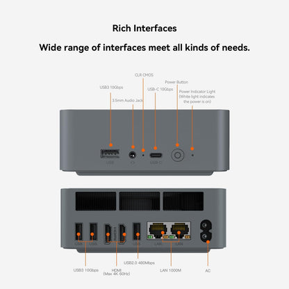 Beelink SER8 Mini PC, AMD Ryzen 7 8745HS(4nm, 8C/16T) up to 4.9GHz, Mini Computer 32GB DDR5 RAM 1TB M.2 NVME SSD, Desktop PC 4K@120Hz Triple Display, Mini Gaming Computer WiFi6/BT5.2/2.5Gbps/W-11 Pro