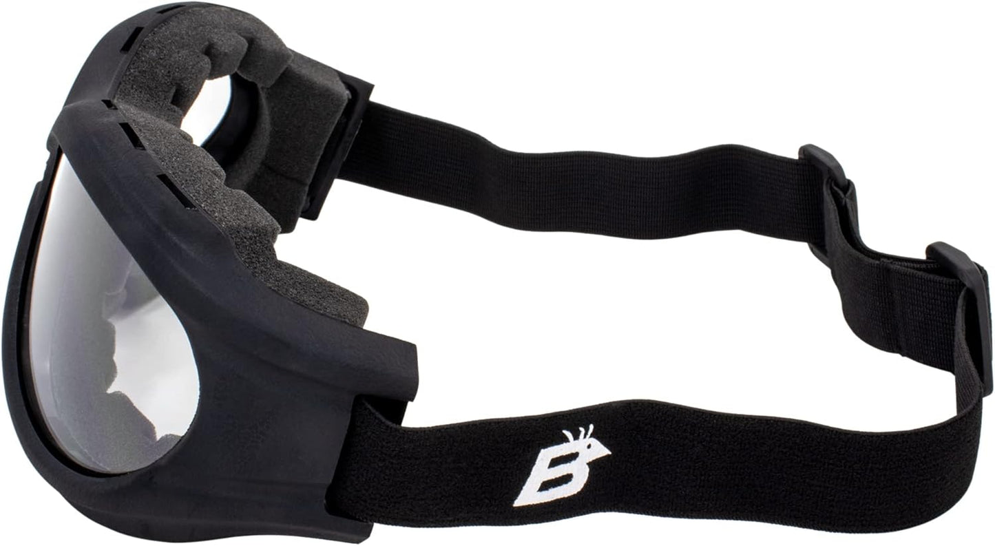 Birdz Eyewear - The Buzzard - Padded Motorcycle Riding Goggle Fits Over Glasses