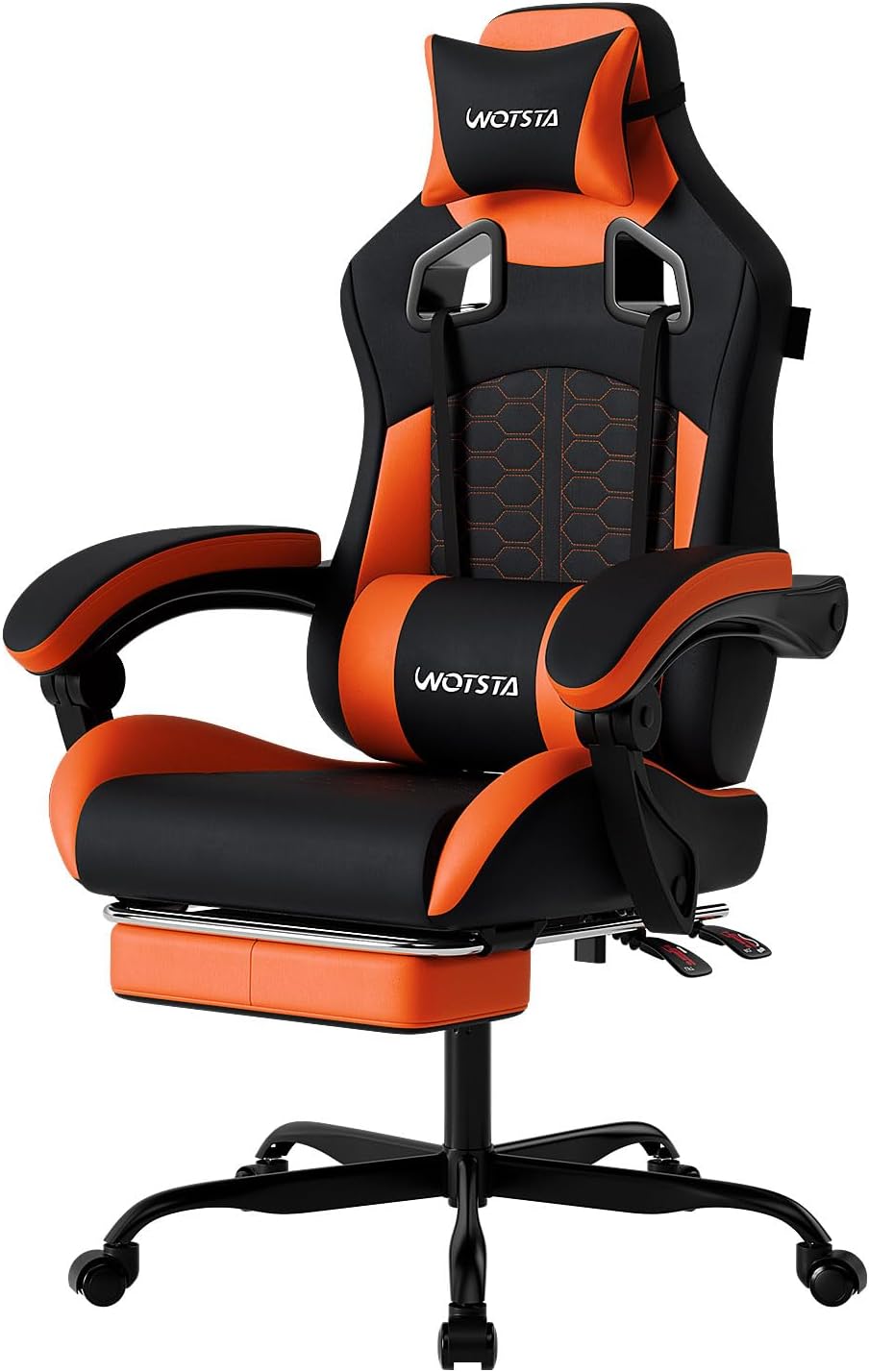 Gaming Chair with Footrest,High Back with Massage Reclining Computer Chair， Big and Tall Racing Gaming Chair Ergonomic Game Chair for Adults PVC Leather (Red)