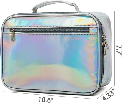 FlowFly Kids Lunch Box Insulated Soft Bag Mini Cooler Back to School Thermal Meal Tote Kit for Girls, Boys, Black