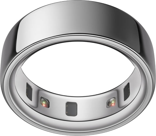Oura Ring 4 - Silver - Size 8 - Smart Ring - Size First with Oura Ring 4 Sizing Kit - Sleep Tracking Wearable - Heart Rate - Fitness Tracker - Up to 8 Days of Battery Life