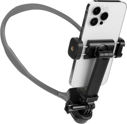 Neck Phone Holder Laelr Hand Free Phone Neck Holder Chest Mount for Recording Neck Mount for Phones Compatible with iPhone 16/15/14/13/12 Seires Android GoPro Insta360 DJI and Action Cameras POV/VLOG