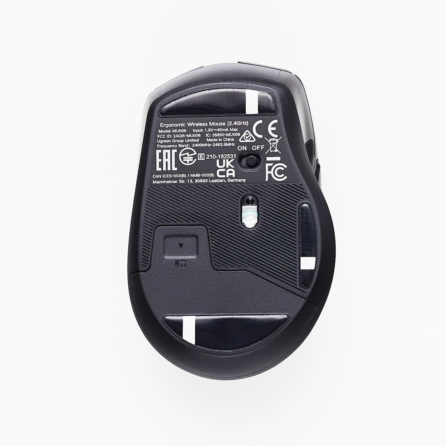 UGREEN Wireless and Ergonomic Mouse, 2.4G with 49Ft Connection, 4000 DPI 6 Buttons Auto-Sleep Mode, Compatible with Laptop PC Mac Computer Chromebook MacBook, Dark Grey