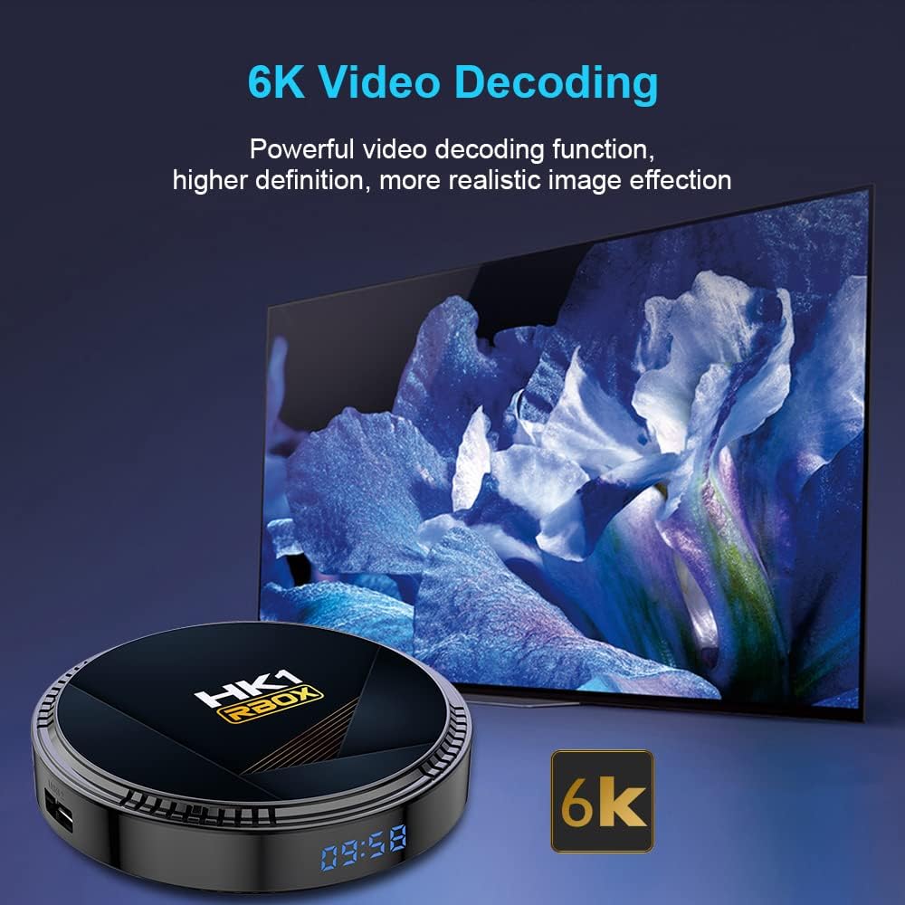 Android 12.0 HK1 Box TV Box 4GB RAM 64GB ROM H618 Quad Core CPU Support Dual WiFi 2.4G+5G/4K/3D BT 5.0 Smart TV Box