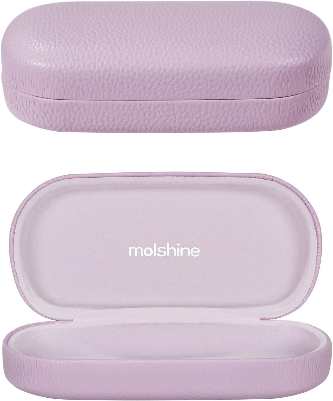 molshine Hard Shell Leather Sunglasses Case,Classic Large Glasses Case for Women Men,Sunglass Eyeglasses