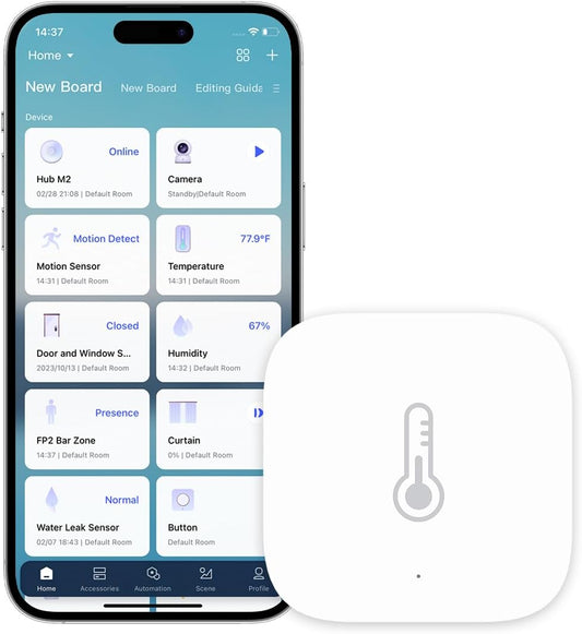 Aqara Zigbee Temperature and Humidity Sensor, Wireless Thermometer Hygrometer for Home Automation, Remote Monitoring, Aqara Hub Required, Compatible with Apple HomeKit, Alexa, Works with IFTTT