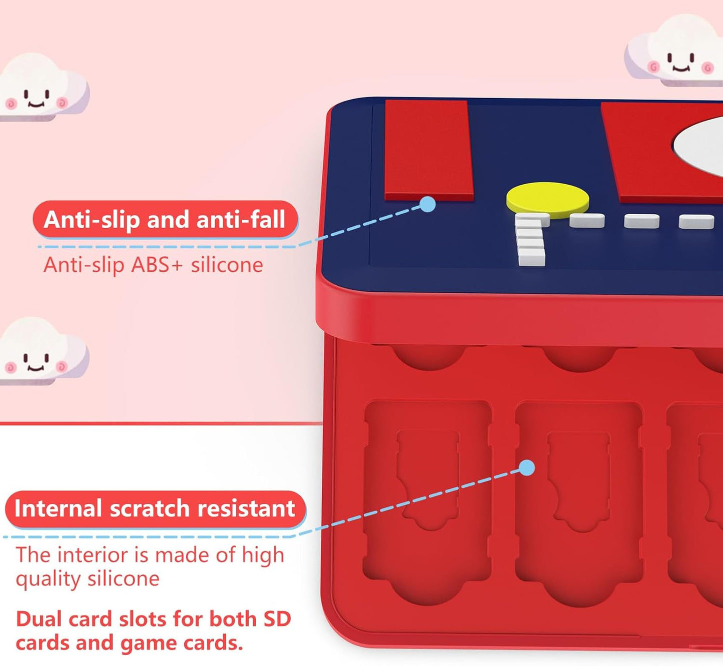 GeeRic 24 Slot Game Card Storage Case Compatible with Switch, Portable Game Card Storage Cartridge with Switch, Games Cartridges & Slot