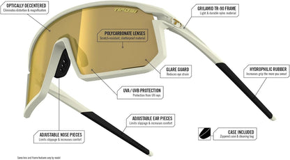 Tifosi Moab Cycling Glasses - Ideal For Cycling (Gravel, MTB & Road), Baseball & Pickleball - Shatterproof Polycarbonate Lens