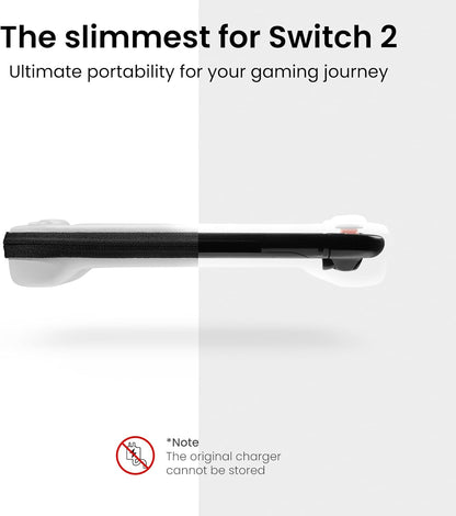tomtoc Slim Carrying Case for Nintendo Switch 2 Model 2025, Odorless Felt Protective Hard Shell with 12 Game Card Slots, Portable Travel Storage Case with Original Patent and Military Grade Protection