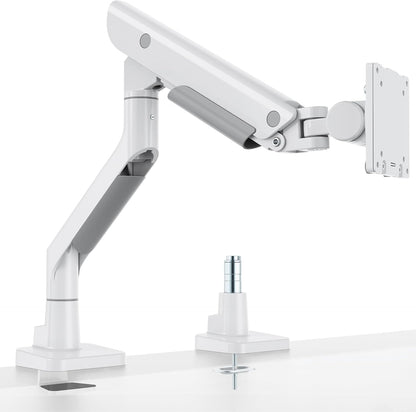 monTEK Premium Aluminum Monitor Arm for 17–57” Ultrawide Screens up to 59 lbs, USB 3.0 Single Desk Mount with Adjustable Gas Spring, Quick-Release Plate, 10-Min Assembly, Clamp/Grommet, VESA 100x100