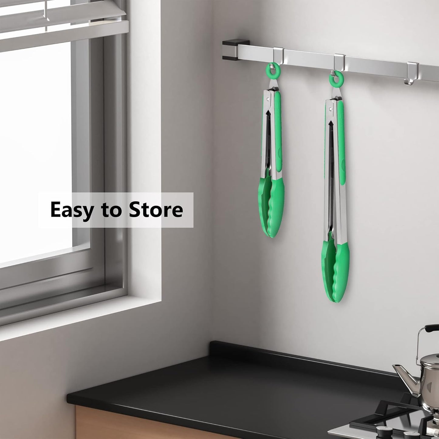 Purilite Select Silicone &amp; Stainless Steel Kitchen Tongs