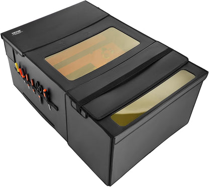 VEVOR Laser Engraver Enclosure, 31.5 x 31.5 x 19.6", Dual-Direction Viewing, Flame Retardant and Fireproof Protective Cover, with Exhaust Fan and Pipe, Insulates Smoke, Noise and Eye Protection