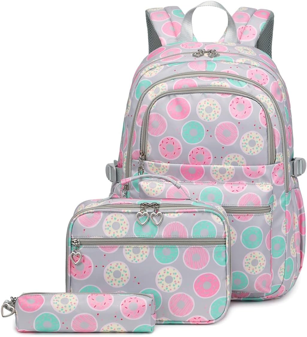 3Pcs Daisy Prints Backpack for Girls Bookbag set Primary School Daypack Elementary Students Knapsack with Lunch Box