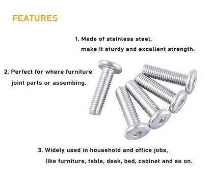 binifiMux 4pcs M10-1.25 x 70mm Serrated Flanged Hex Bolts Flange Hexagon Screws, Stainless Steel 18-8 (304), Plain Finish, DIN 6921