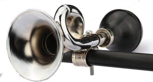 AUTUT 2 Pcs Bugle Horn Retro Clown Horn Kids Bike Horn Metal Air Horn with Squeeze Bulb for Bicycle, Golf Cart - PuriLite
